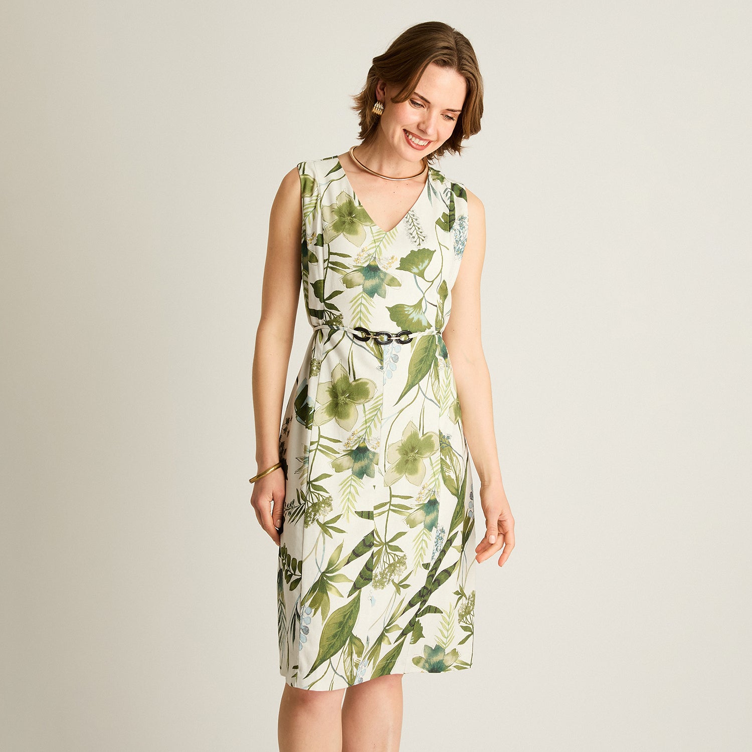 Vestido Midi Verde con Toque Natural y Fresco