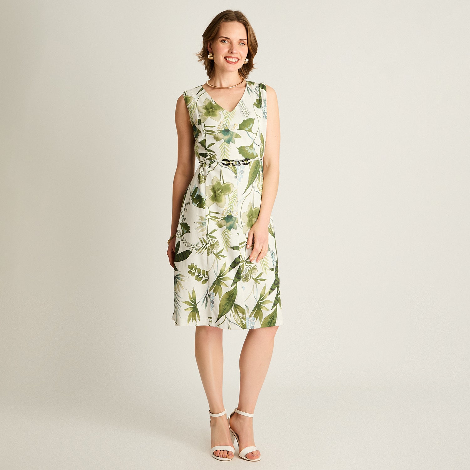 Vestido Midi Verde con Toque Natural y Fresco