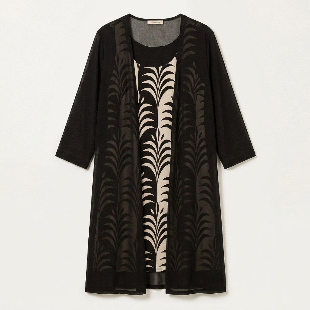 Vestido twin set Midi Negro en plano