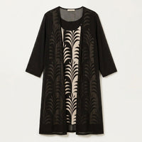 Vestido twin set Midi Negro en plano