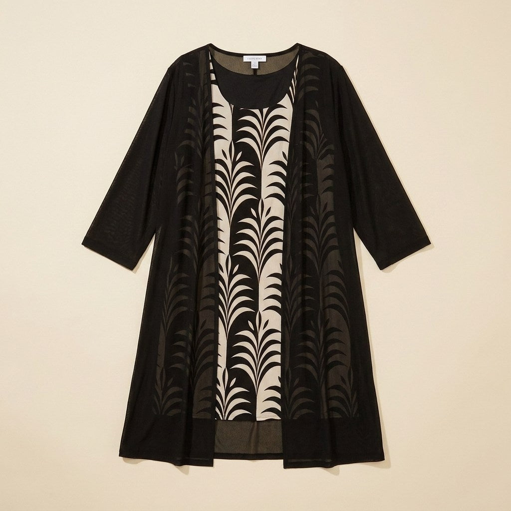 Vestido twin set Midi Negro en plano