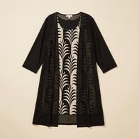 Vestido twin set Midi Negro en plano