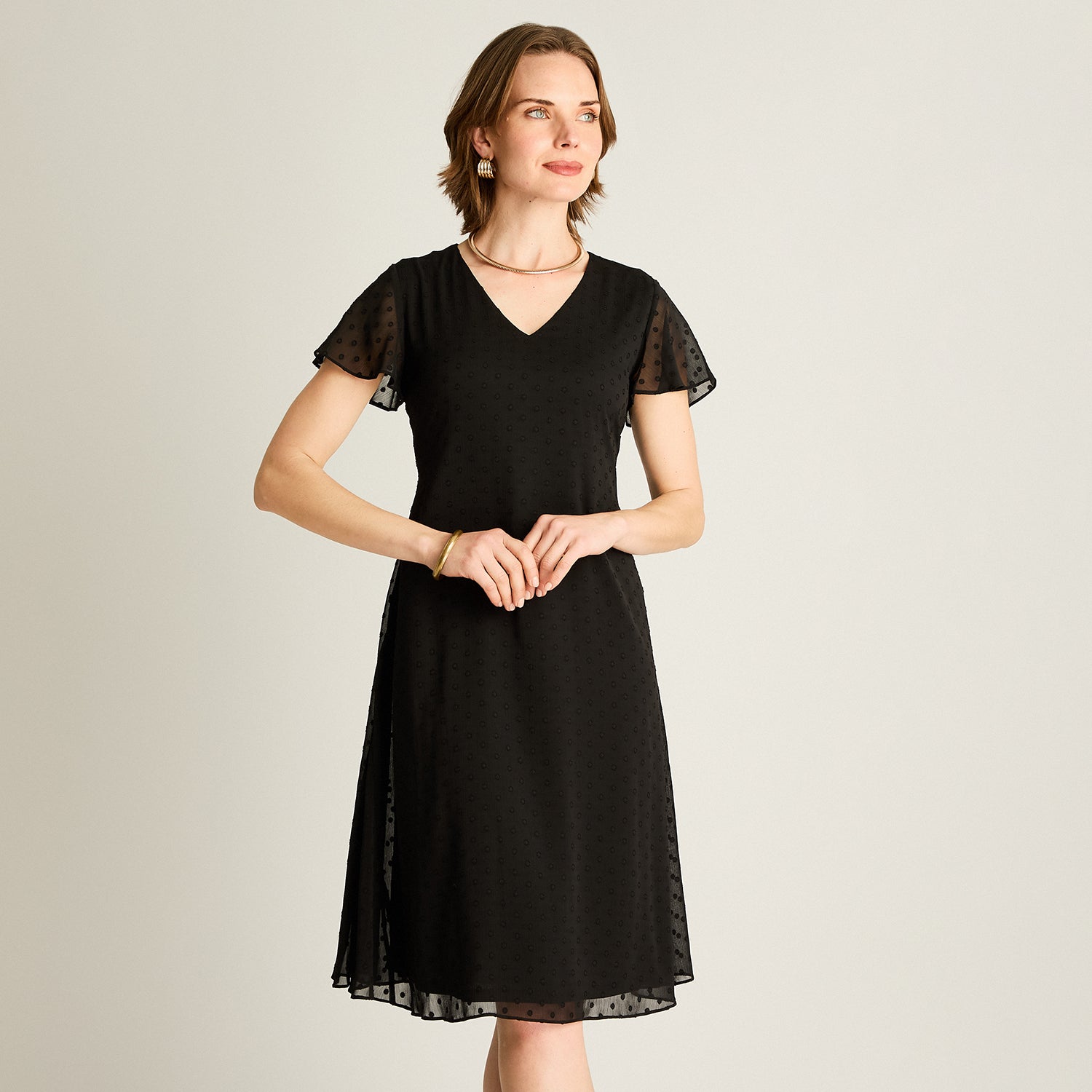 Vestido Midi Negro Con Forro