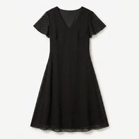 Vestido Midi Negro Con Forro en plano