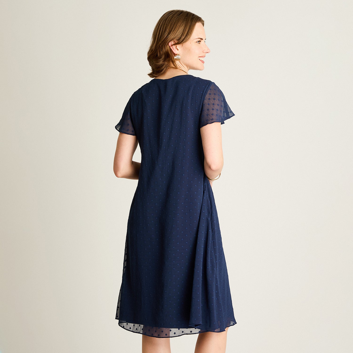 Vestido Midi Azul Con Forro