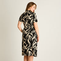 Vestido Midi Estampado Negro