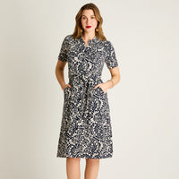 Vestido Midi Azul Sin Forro