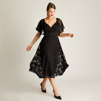 Vestido Midi Negro Escote V