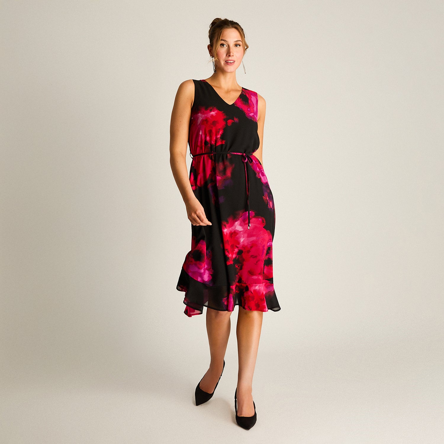 Vestido Midi Estampado Floral