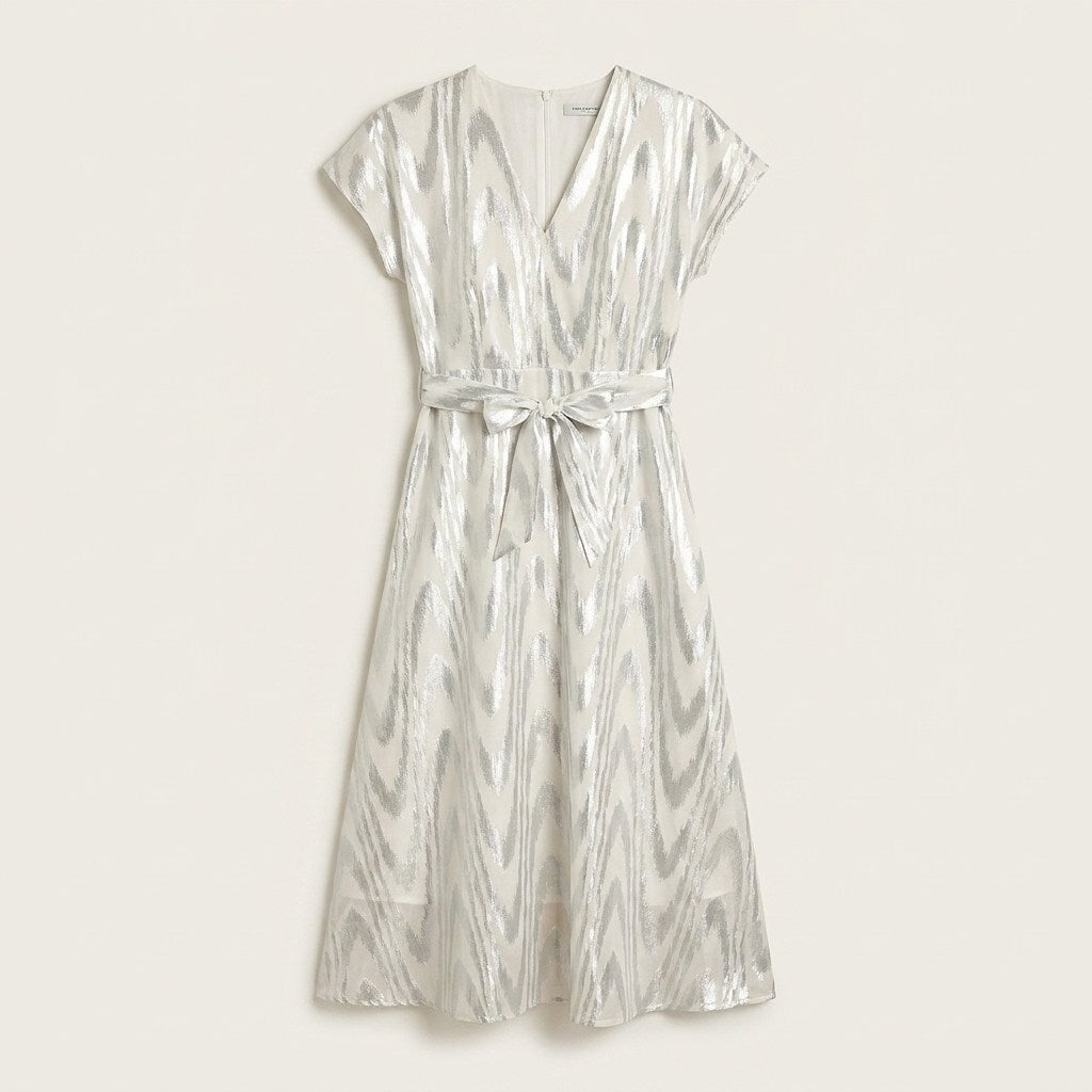 Vestido Midi Brillante Plata en plano