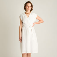 Vestido Midi Blanco 100% Lino