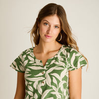 Vestido Midi Verde Sin Forro Calce Holgado