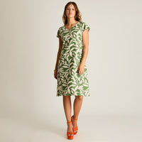 Vestido Midi Verde Sin Forro Calce Holgado