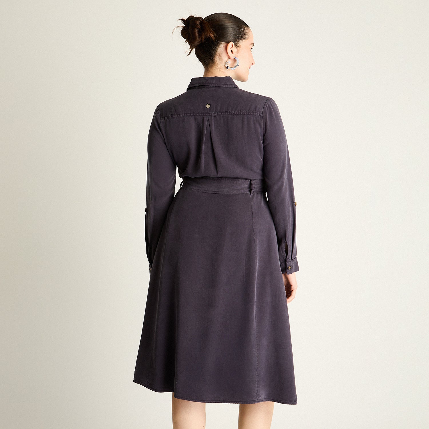 Vestido Camisero Azul Midi