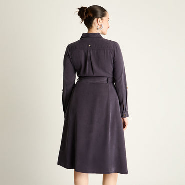 Vestido Camisero Azul Midi