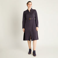 Vestido Camisero Azul Midi