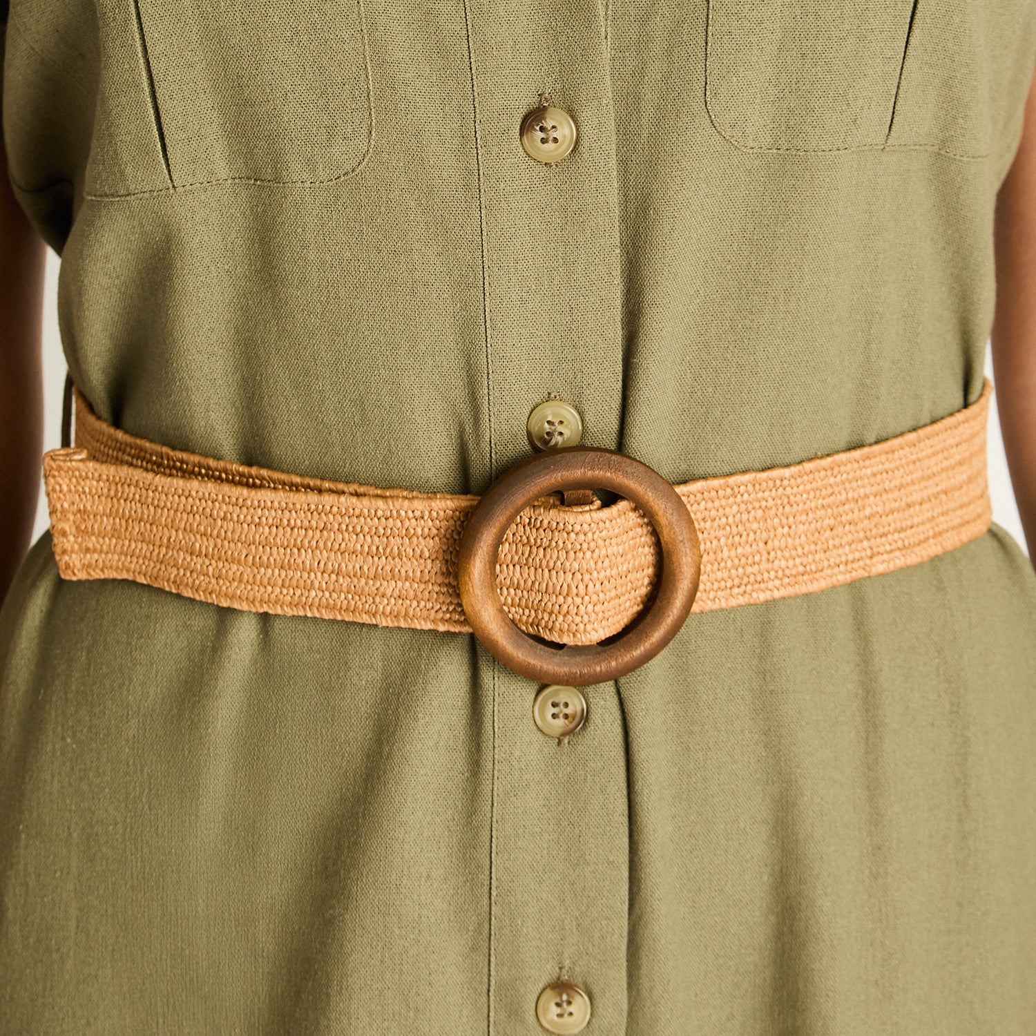 Vestido Camisero Verde Safari