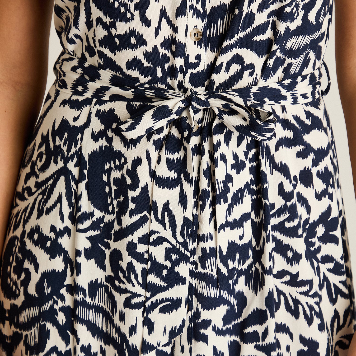 Vestido Midi Azul No Elasticado Sin Forro Calce Normal