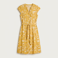 Vestido Midi Mostaza – Fresco, cómodo y de Calce normal en plano
