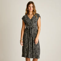 Vestido Midi Negro Muy elasticado Sin Forro Calce Normal