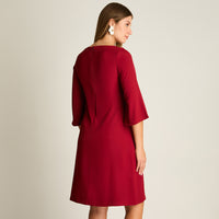 Vestido Rojo Midi Manga 3/4 - Lorenzo di Pontti