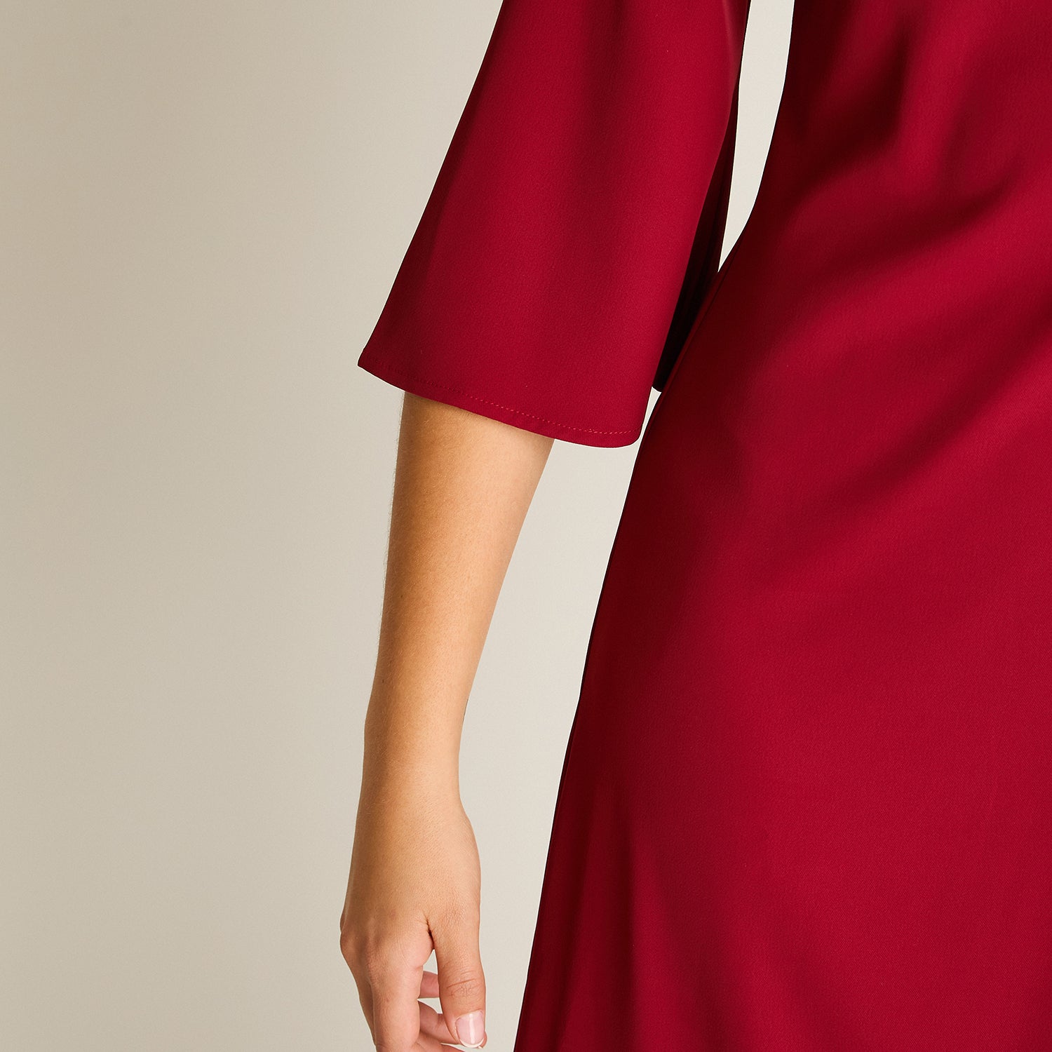 Vestido Rojo Midi Manga 3/4 - Lorenzo di Pontti