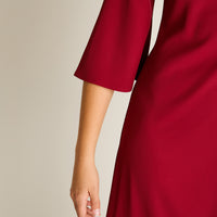 Vestido Rojo Midi Manga 3/4 - Lorenzo di Pontti