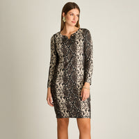 Vestido Midi Cafe Midi Elasticidad Media Sin Forro Calce Normal Tela Camant