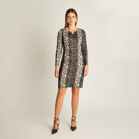 Vestido Midi Cafe Midi Elasticidad Media Sin Forro Calce Normal Tela Camant