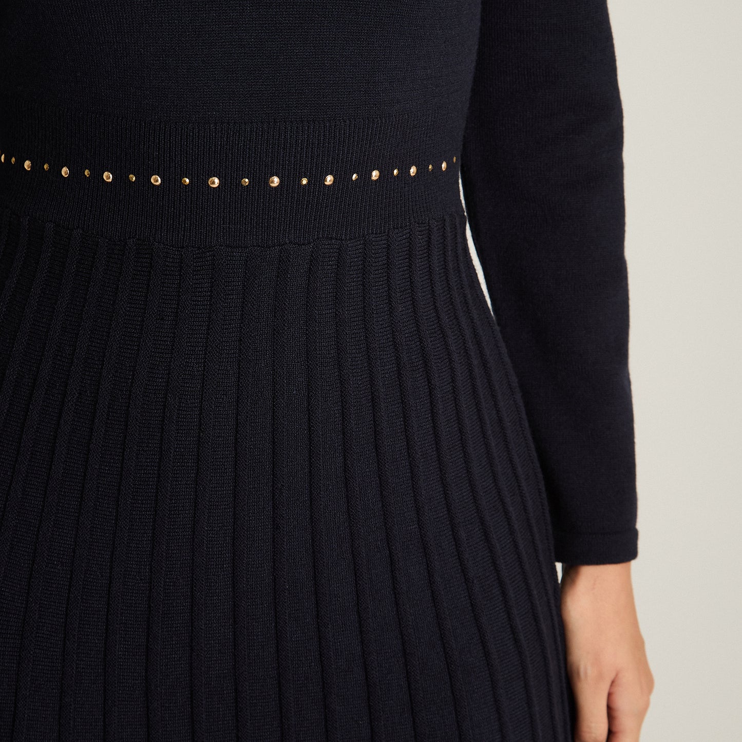 Vestido Midi Azul Midi Elasticidad Nula Sin Forro Calce Normal Tela Tejido
