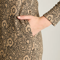 Vestido Midi Camel Midi Elasticidad Media Con Forro Calce Normal Tela Camant