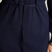 Vestido Midi Azul Midi Elasticidad Media Sin Forro Calce Normal Tela Tejido