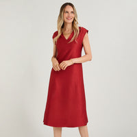 Vestido Corto sin Mangas Satin Rojo