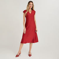 Vestido Corto sin Mangas Satin Rojo