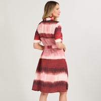 Vestido Midi Manga Corta Estampado Arena