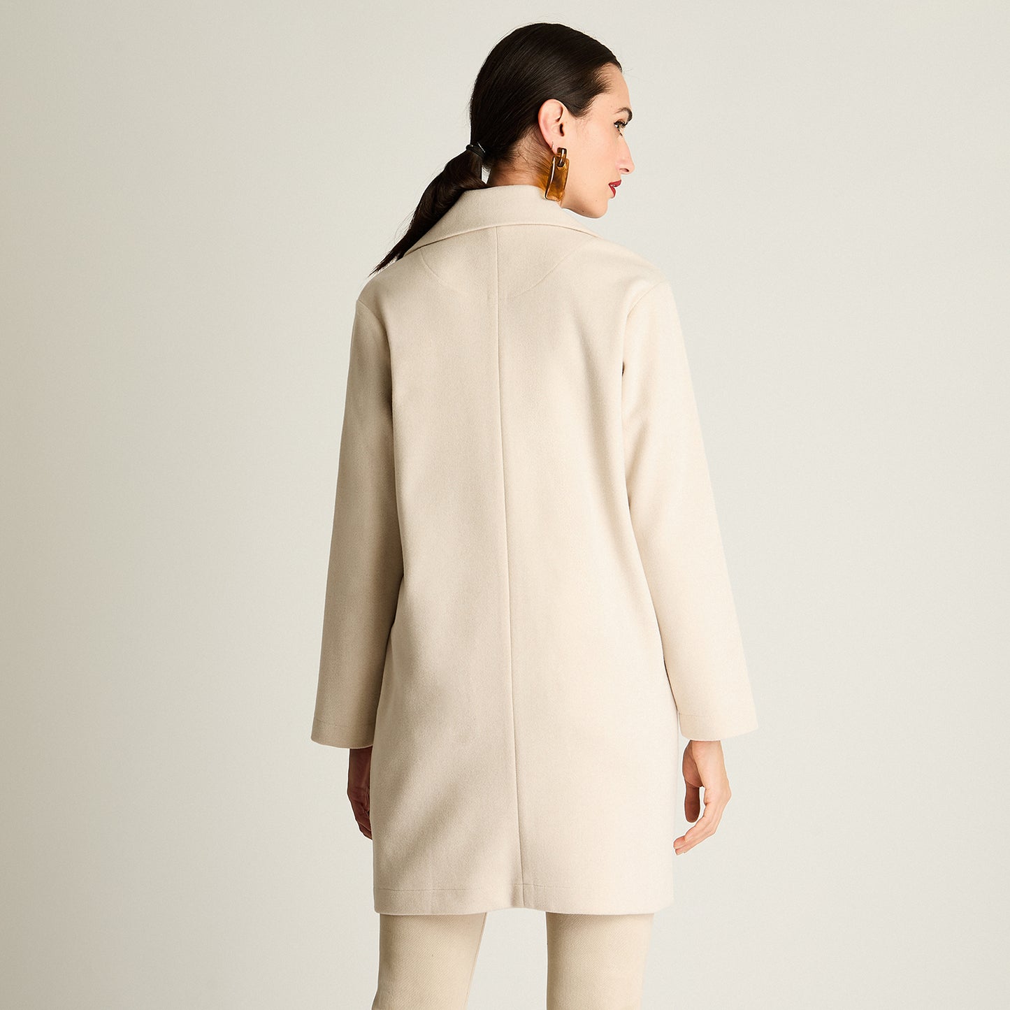 Abrigo Basico Manga Larga Beige