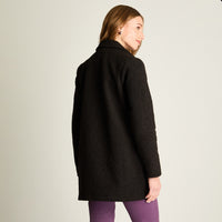 Abrigo Boucle Manga Larga Negro