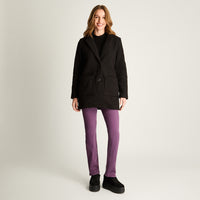 Abrigo Boucle Manga Larga Negro