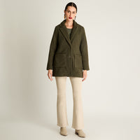 Abrigo Boucle Manga Larga Verde