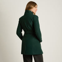 Abrigo Verde Manga Larga Elasticidad Nula Con Forro Calce Normal Tela Plano