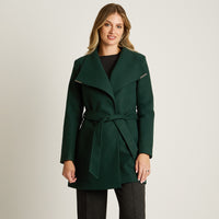 Abrigo Verde Manga Larga Elasticidad Nula Con Forro Calce Normal Tela Plano