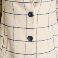 Abrigo Beige Manga Larga Elasticidad Nula Con Forro Calce Normal Tela Plano