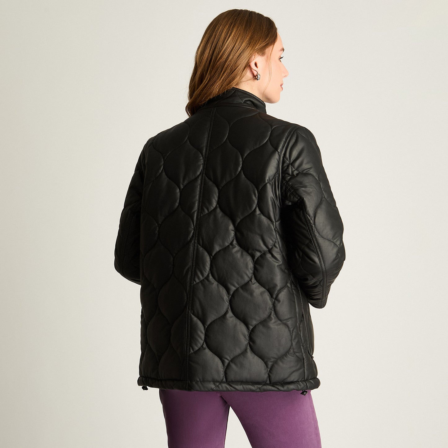 Chaqueta Eco cuero Quilted Negro