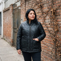 Chaqueta Eco cuero Quilted Negro lifestyle