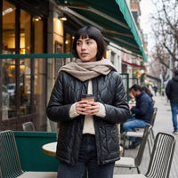 Chaqueta Eco cuero Quilted Negro lifestyle