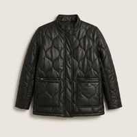 Chaqueta Eco cuero Quilted Negro en plano