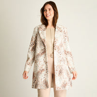 Chaqueta Ecocuero Animal Print Beige