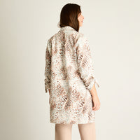 Chaqueta Ecocuero Animal Print Beige