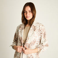 Chaqueta Ecocuero Animal Print Beige
