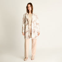 Chaqueta Ecocuero Animal Print Beige